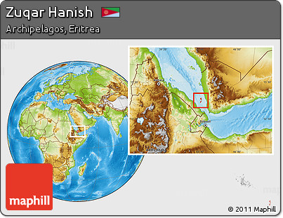 Physical Location Map of Zuqar Hanish, highlighted parent region