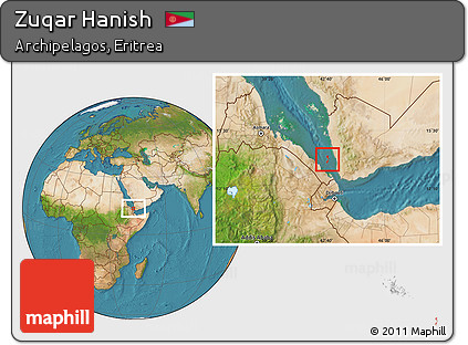 Satellite Location Map of Zuqar Hanish
