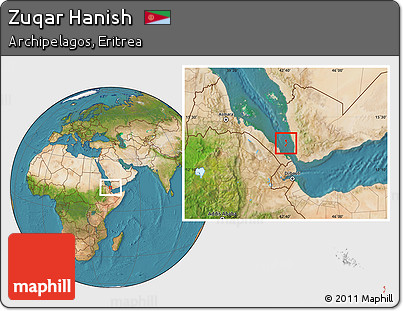 Satellite Location Map of Zuqar Hanish
