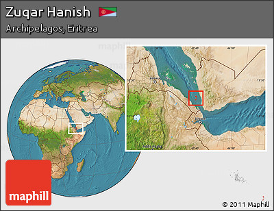 Satellite Location Map of Zuqar Hanish