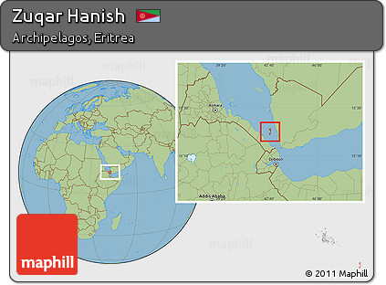 Savanna Style Location Map of Zuqar Hanish