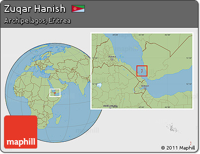 Savanna Style Location Map of Zuqar Hanish