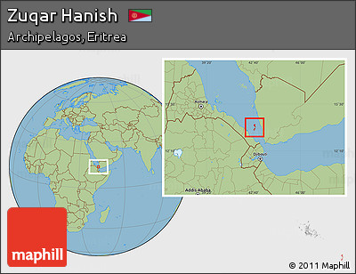 Savanna Style Location Map of Zuqar Hanish