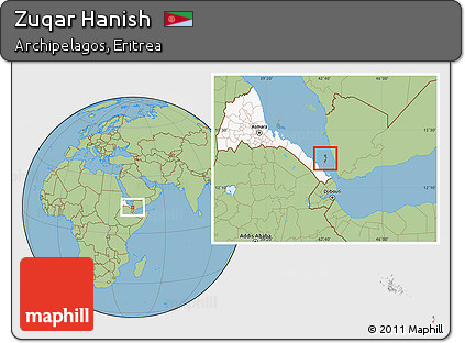 Savanna Style Location Map of Zuqar Hanish, highlighted country, highlighted parent region