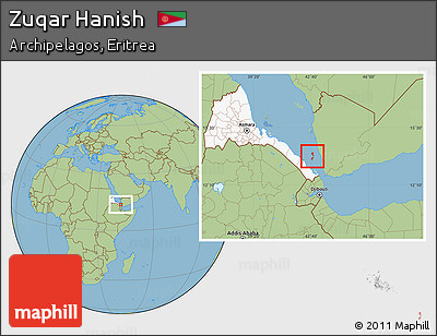 Savanna Style Location Map of Zuqar Hanish, highlighted country, highlighted parent region