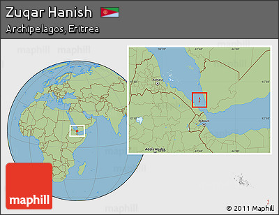 Savanna Style Location Map of Zuqar Hanish, highlighted parent region