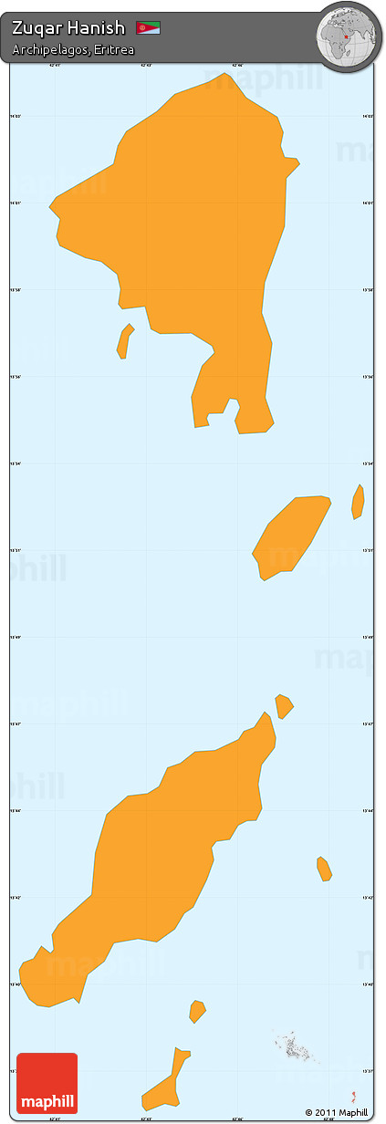Political Simple Map of Zuqar Hanish