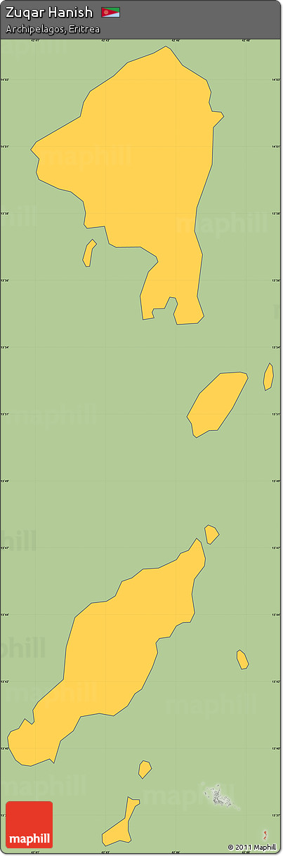 Savanna Style Simple Map of Zuqar Hanish, cropped outside