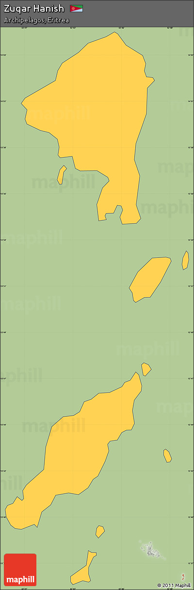 Savanna Style Simple Map of Zuqar Hanish, cropped outside