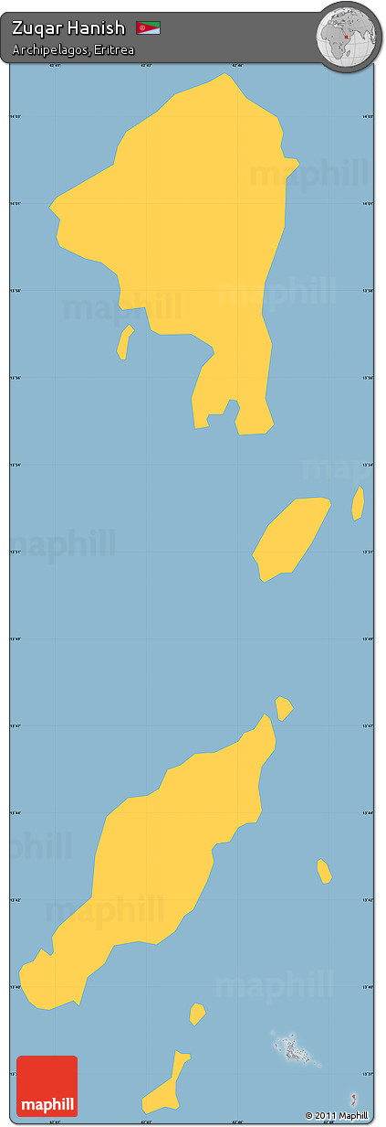 Savanna Style Simple Map of Zuqar Hanish