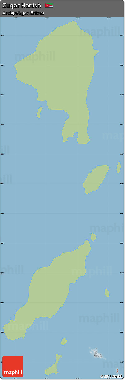 Savanna Style Simple Map of Zuqar Hanish, single color outside