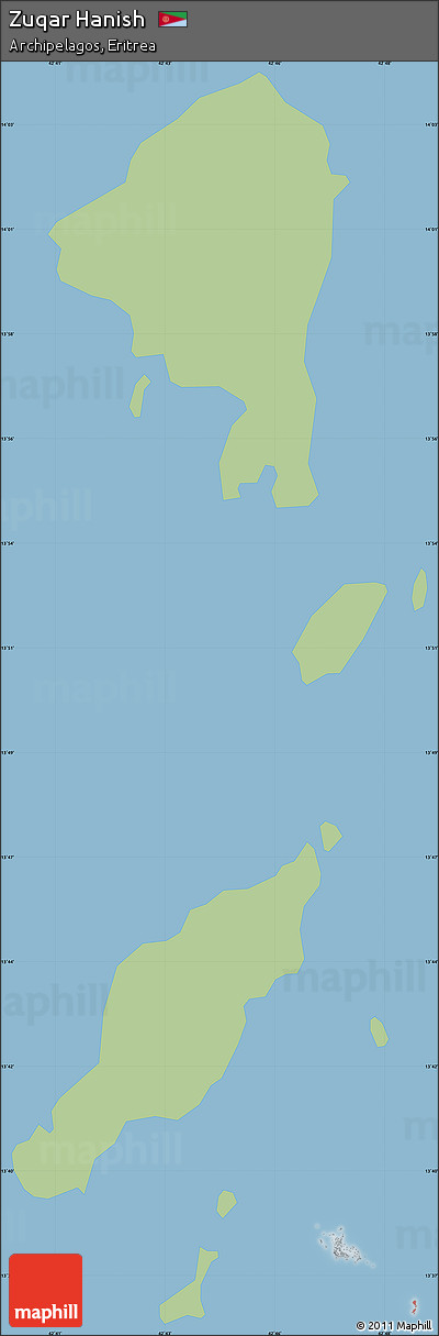 Savanna Style Simple Map of Zuqar Hanish, single color outside