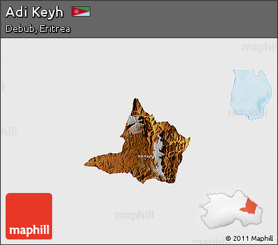 Physical 3D Map of Adi Keyh, single color outside