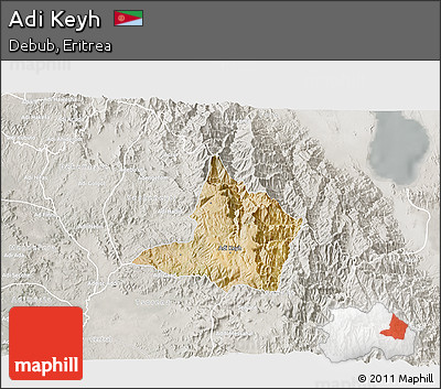 Satellite 3D Map of Adi Keyh, lighten, semi-desaturated