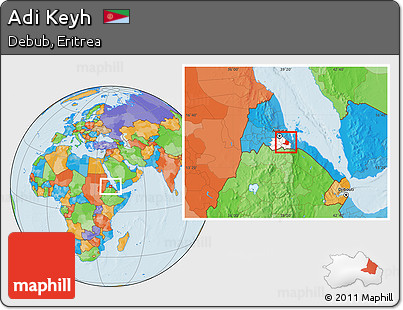 Political Location Map of Adi Keyh, highlighted parent region