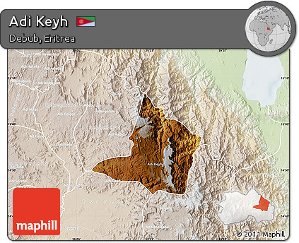 Physical Map of Adi Keyh, lighten