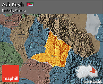 Political Map of Adi Keyh, darken, semi-desaturated