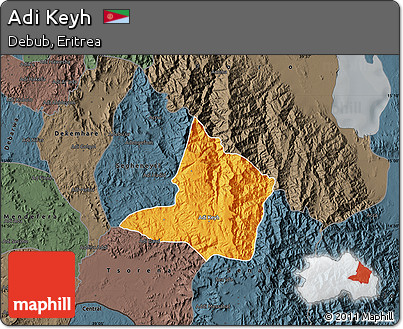 Political Map of Adi Keyh, darken, semi-desaturated