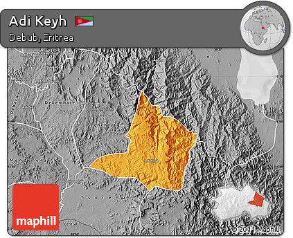 Political Map of Adi Keyh, desaturated