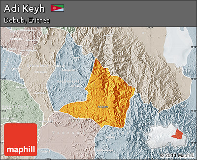Political Map of Adi Keyh, lighten, semi-desaturated