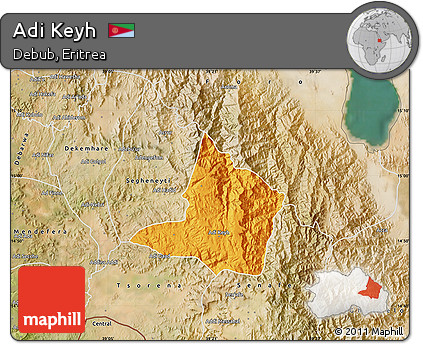 Political Map of Adi Keyh, satellite outside