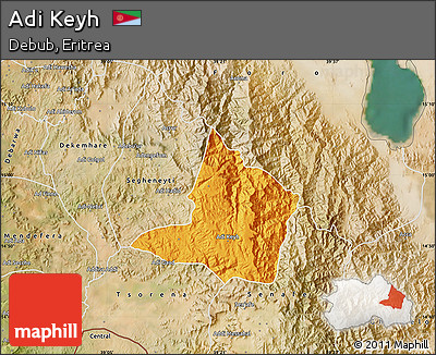 Political Map of Adi Keyh, satellite outside
