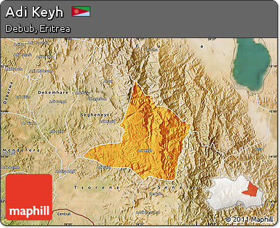 Political Map of Adi Keyh, satellite outside