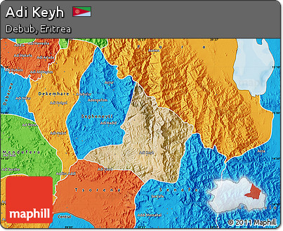Satellite Map of Adi Keyh, political outside