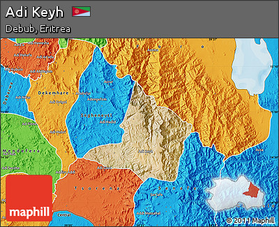 Satellite Map of Adi Keyh, political outside