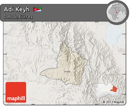 Shaded Relief Map of Adi Keyh, lighten