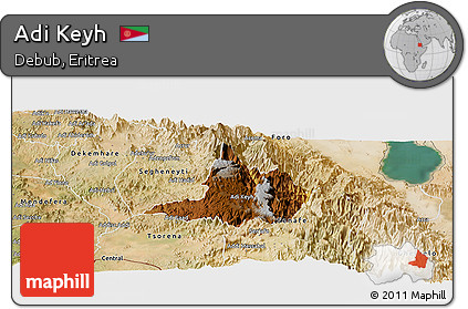 Physical Panoramic Map of Adi Keyh, satellite outside