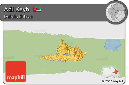 Savanna Style Panoramic Map of Adi Keyh, single color outside