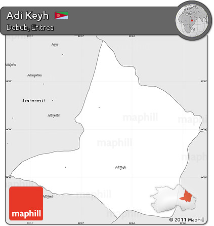 Silver Style Simple Map of Adi Keyh