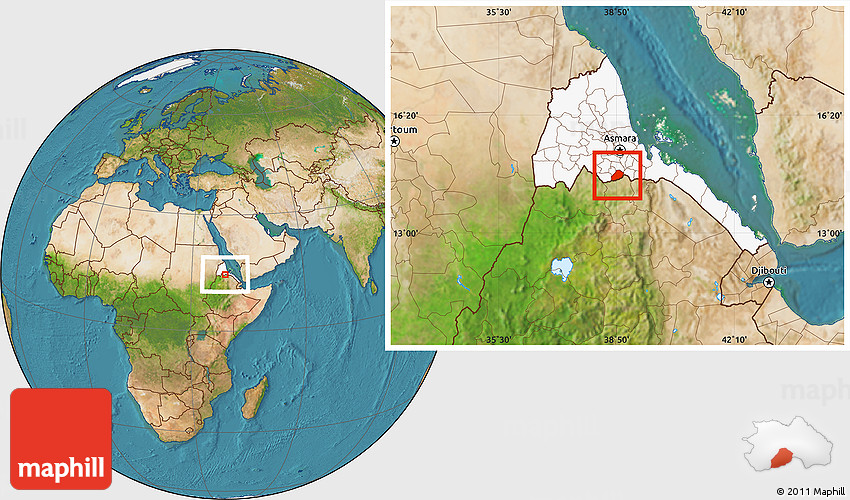 Adi Quala Eritrea Map Satellite Location Map Of Adi Quala, Highlighted Country