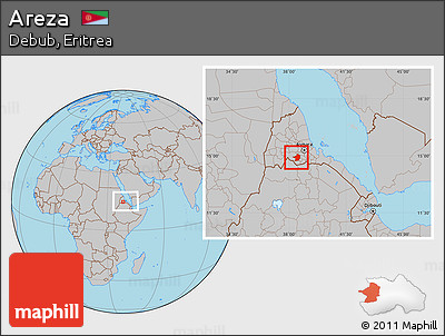 Gray Location Map of Areza, within the entire country