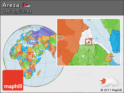 Political Location Map of Areza, highlighted country