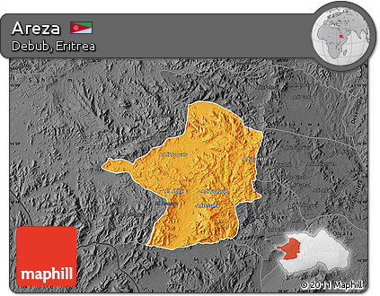 Political Map of Areza, darken, desaturated