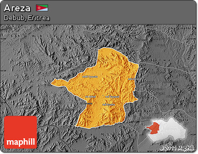 Political Map of Areza, darken, desaturated
