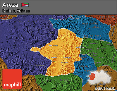 Political Map of Areza, darken