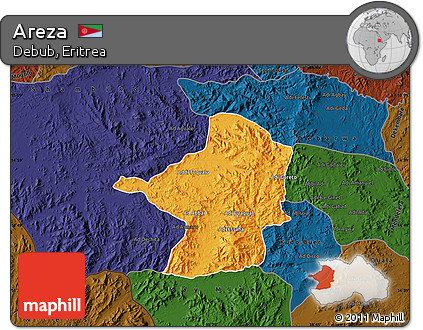 Political Map of Areza, darken