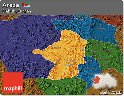 Political Map of Areza, darken