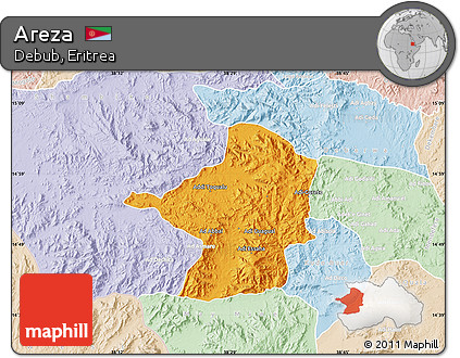 Political Map of Areza, lighten