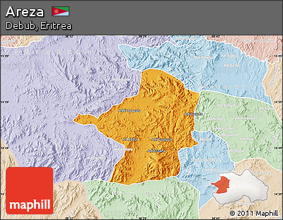 Political Map of Areza, lighten