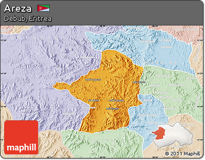 Political Map of Areza, lighten