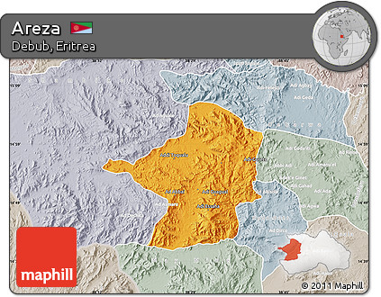 Political Map of Areza, lighten, semi-desaturated