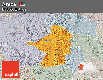 Political Map of Areza, lighten, semi-desaturated