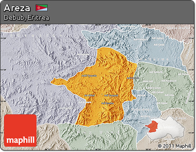 Political Map of Areza, lighten, semi-desaturated