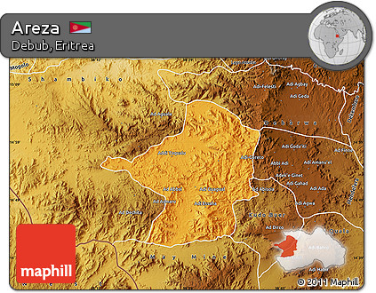 Political Map of Areza, physical outside