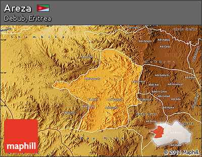 Political Map of Areza, physical outside