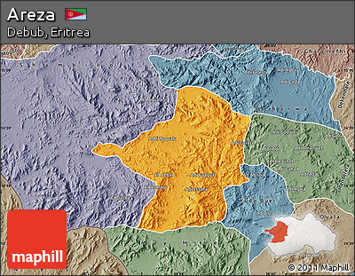 Political Map of Areza, semi-desaturated